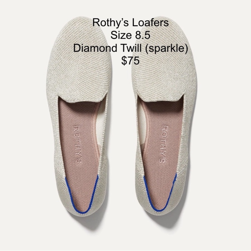 Rothy's Sparkle Diamond Twill Loafers